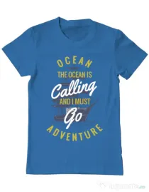 Tricou ADLER barbat Ocean adventure Albastru azuriu