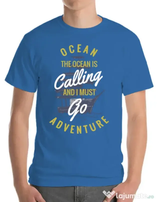 Tricou ADLER barbat Ocean adventure Albastru azuriu
