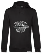 Hoodie barbat cu gluga Lonely heart Negru
