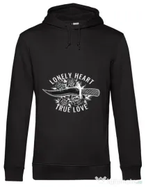 Hoodie barbat cu gluga Lonely heart Negru