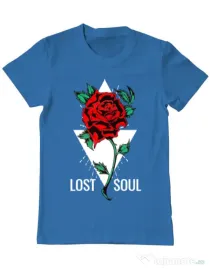 Tricou ADLER barbat Lost soul Albastru azuriu