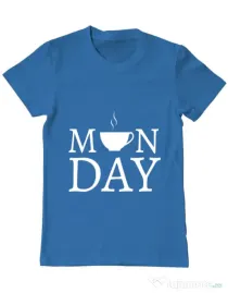 Tricou ADLER barbat Monday coffee Albastru azuriu