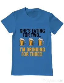 Tricou ADLER barbat Drinking for three Albastru azuriu