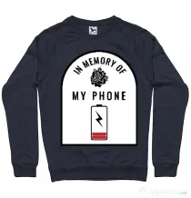 Bluza ADLER barbat In memory of my phone Denim inchis