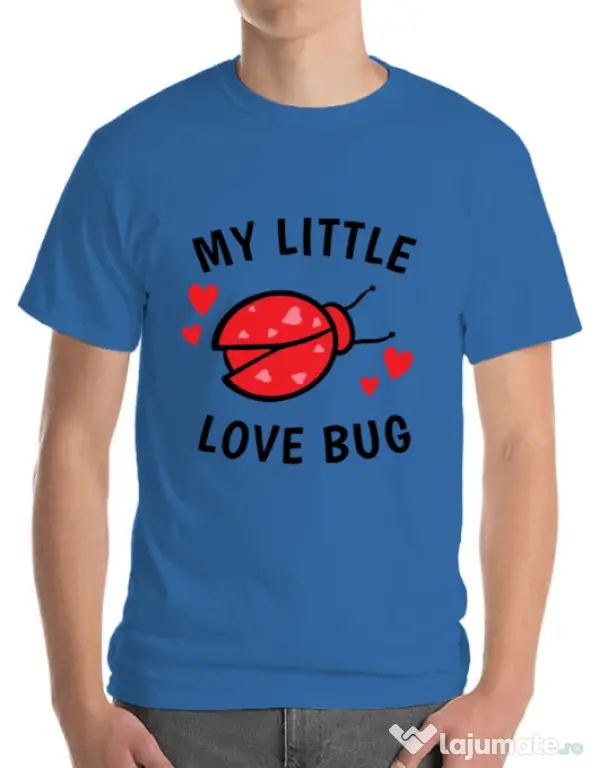 Tricou ADLER barbat My little love bug Albastru azuriu