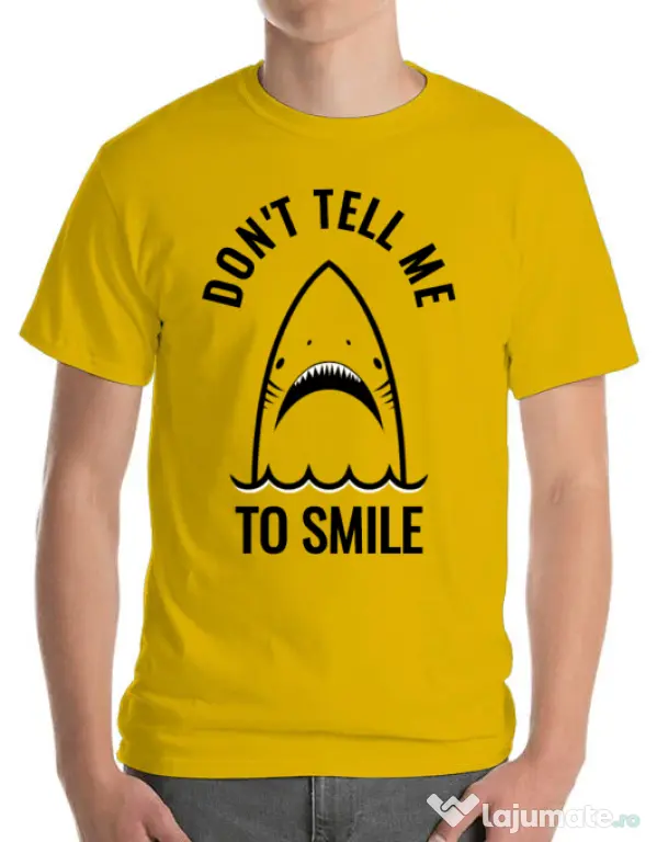 Tricou ADLER barbat Sad shark Galben