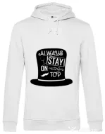 Hoodie barbat cu gluga Stay on top Alb