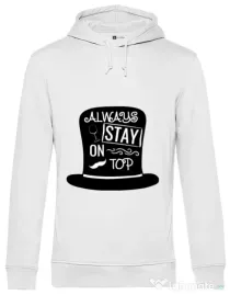 Hoodie barbat cu gluga Stay on top Alb