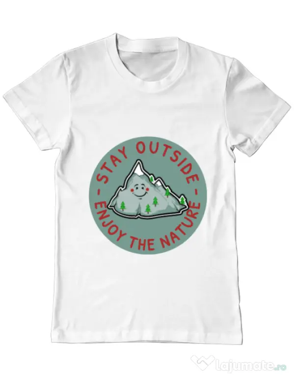 Tricou ADLER barbat Stay outside Alb