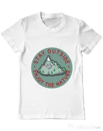 Tricou ADLER barbat Stay outside Alb