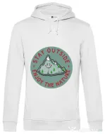 Hoodie barbat cu gluga Stay outside Alb