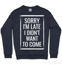Bluza ADLER barbat Sorry i’m late Denim inchis
