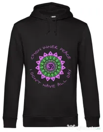 Hoodie barbat cu gluga C’mon inner peace Negru