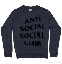 Bluza ADLER barbat Anti social Club Denim inchis