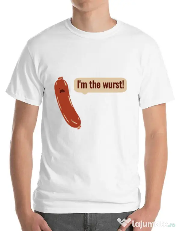Tricou ADLER barbat I’m the wurst Alb