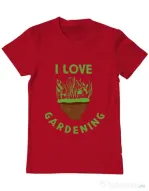 Tricou ADLER barbat I love gardening Rosu