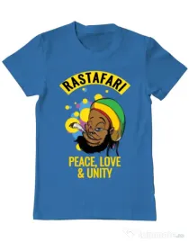 Tricou ADLER barbat Rastafari Albastru azuriu