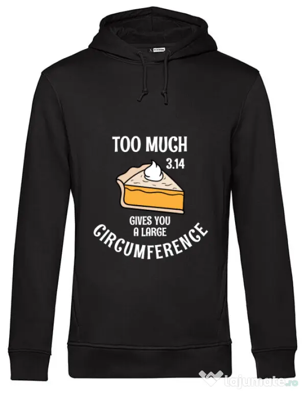 Hoodie barbat cu gluga Too much pie Negru