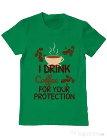 Tricou ADLER barbat Coffee for protection Verde mediu