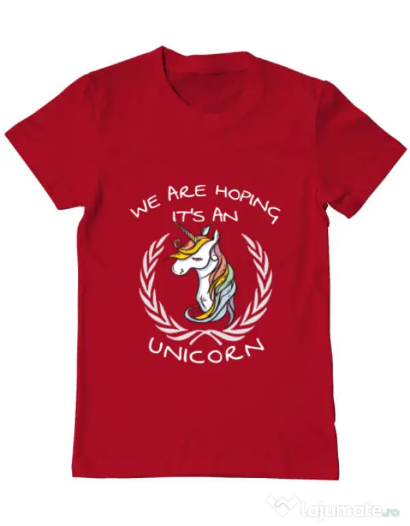 Tricou ADLER barbat Hoping for an unicorn Rosu