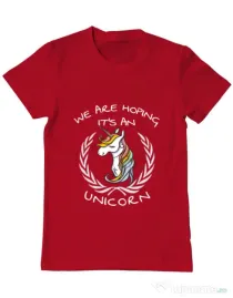 Tricou ADLER barbat Hoping for an unicorn Rosu