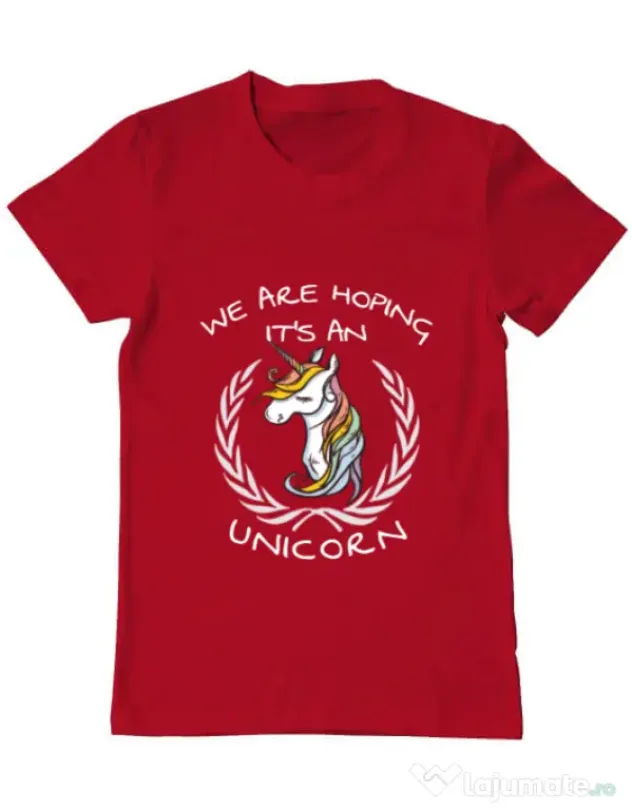 Tricou ADLER barbat Hoping for an unicorn Rosu