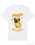 Tricou STANLEY STELLA barbat Pugs not drugs Alb