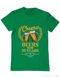 Tricou ADLER barbat Birthday Cheers Verde mediu