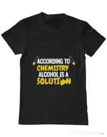 Tricou ADLER barbat Alcohol is a solution Negru