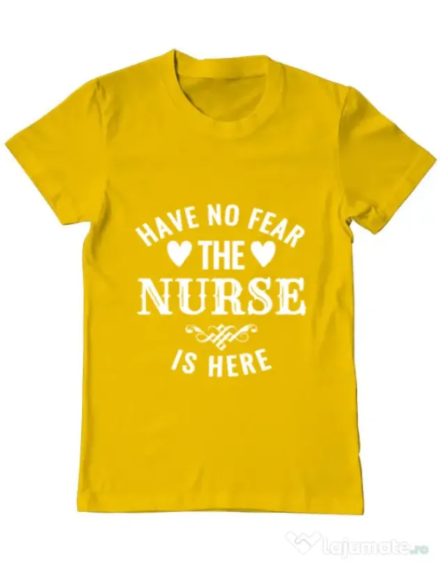 Tricou ADLER barbat The nurse is here Galben