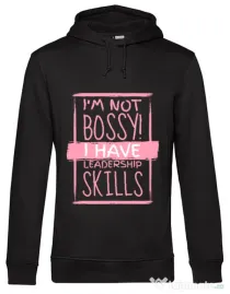 Hoodie barbat cu gluga I’m not bossy Negru