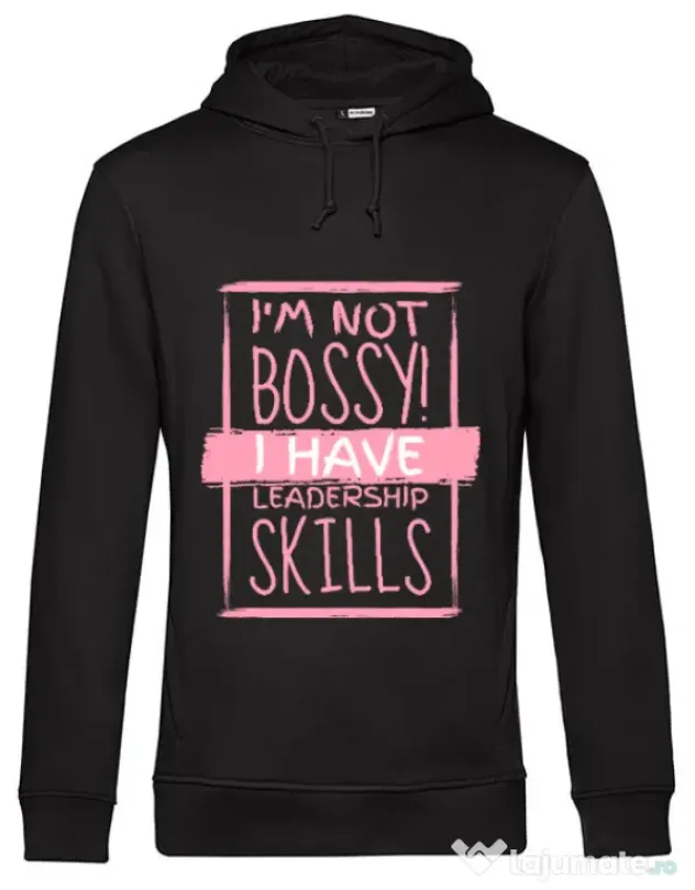Hoodie barbat cu gluga I’m not bossy Negru