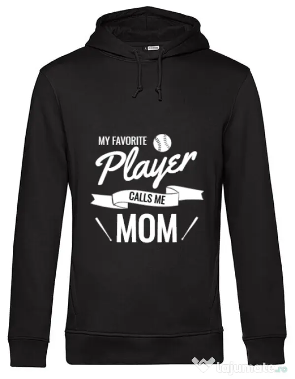 Hoodie barbat cu gluga My favorite player Negru