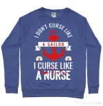 Bluza ADLER barbat Curse like a nurse Albastru melanj