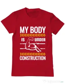 Tricou ADLER barbat Under construction Rosu