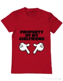 Tricou ADLER barbat Property of my girlfriend Rosu