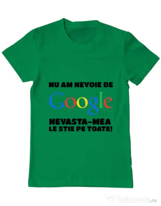 Tricou ADLER barbat Nu am nevoie de google Verde mediu
