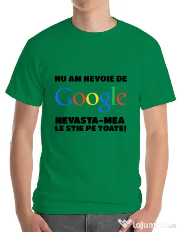 Tricou ADLER barbat Nu am nevoie de google Verde mediu