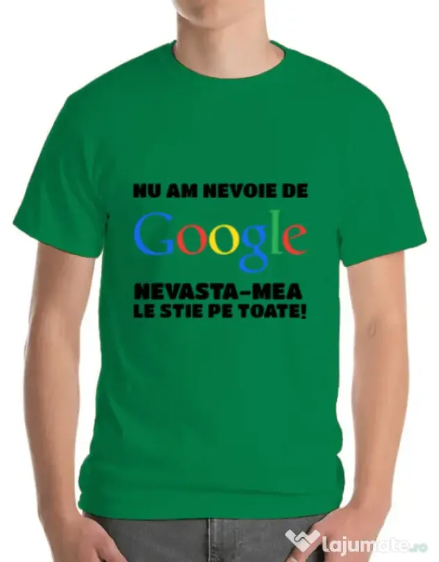 Tricou ADLER barbat Nu am nevoie de google Verde mediu