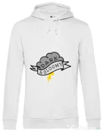 Hoodie barbat cu gluga Dark and gloomy Alb