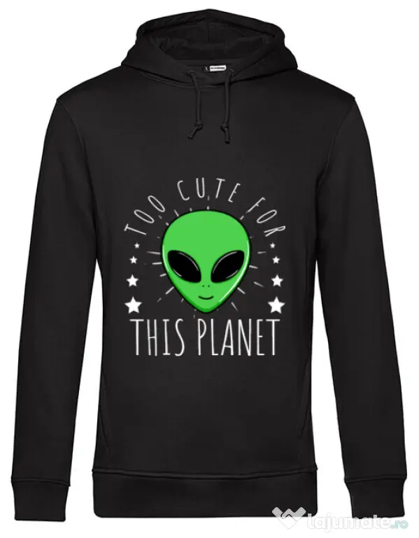 Hoodie barbat cu gluga Too cute Negru