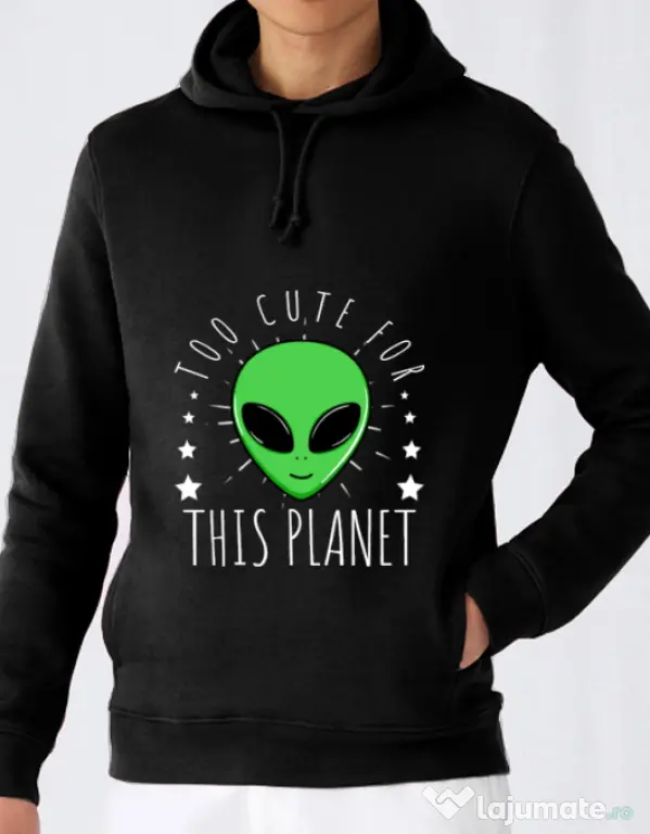 Hoodie barbat cu gluga Too cute Negru