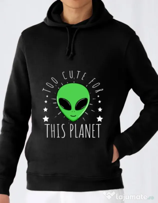 Hoodie barbat cu gluga Too cute Negru