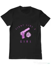 Tricou ADLER barbat Fight like a girl Negru