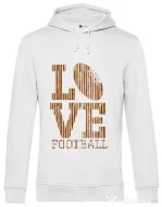 Hoodie barbat cu gluga Love football Alb