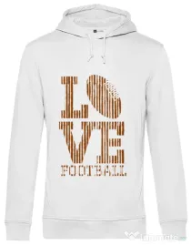 Hoodie barbat cu gluga Love football Alb