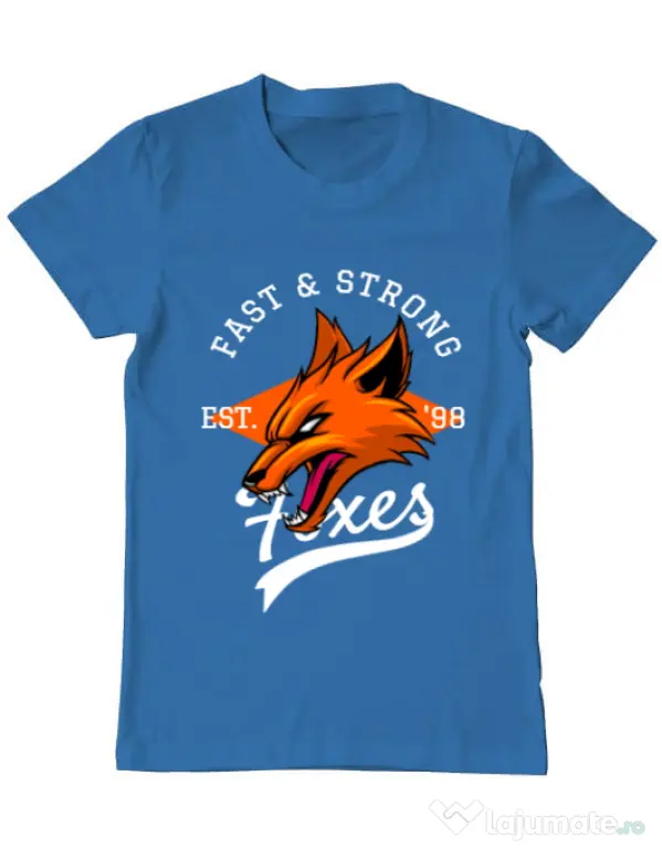 Tricou ADLER barbat Fast and strong Albastru azuriu