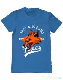 Tricou ADLER barbat Fast and strong Albastru azuriu
