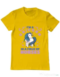 Tricou ADLER barbat Just a unicorn Galben