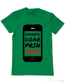 Tricou ADLER barbat Vorbesc doar prin sms Verde mediu